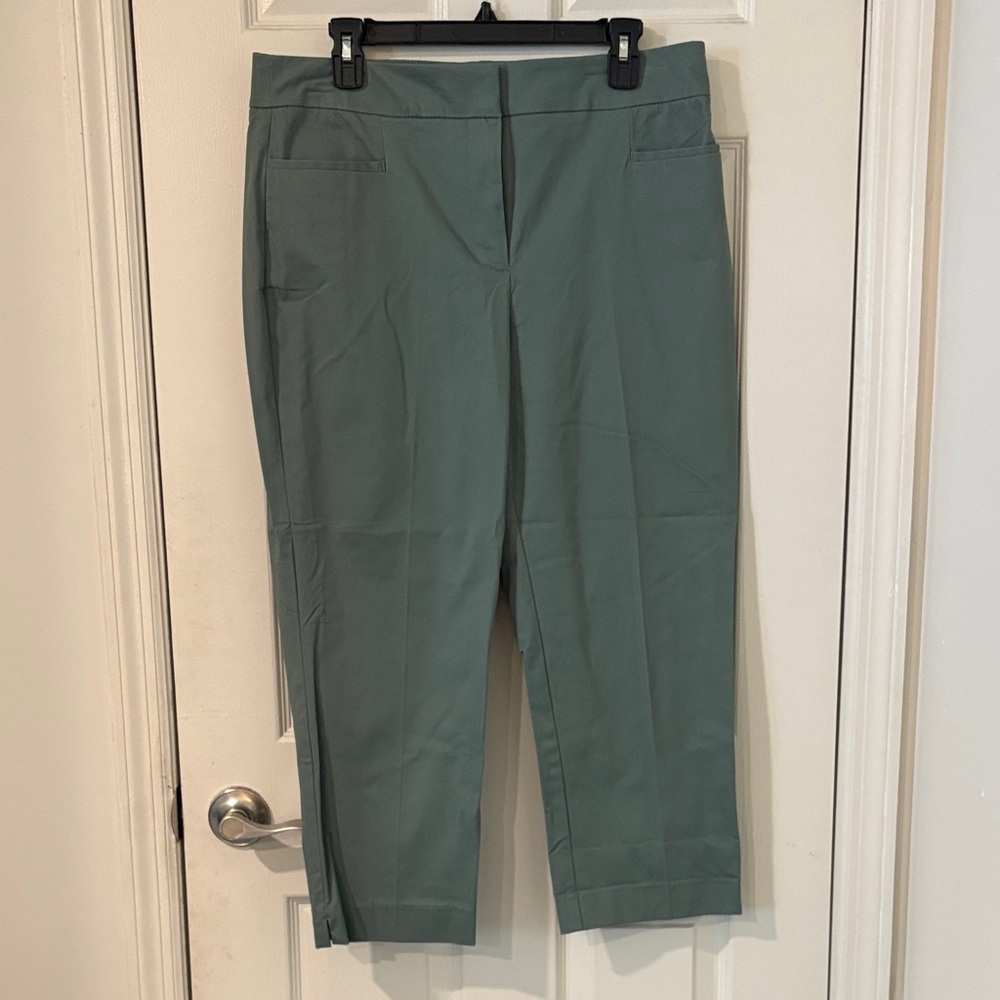 Ann Taylor Cropped Ankle Pants in Sage Green